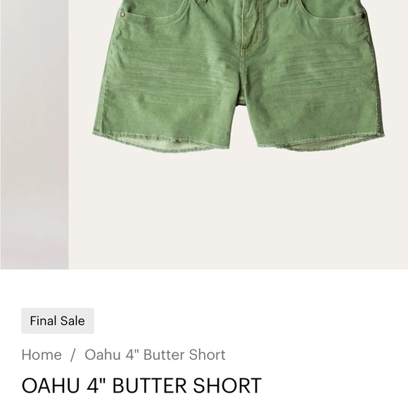 Carve Designs sz 2 Oahu 4” Butter Shorts in Light Olive cord soft - Picture 4 of 11